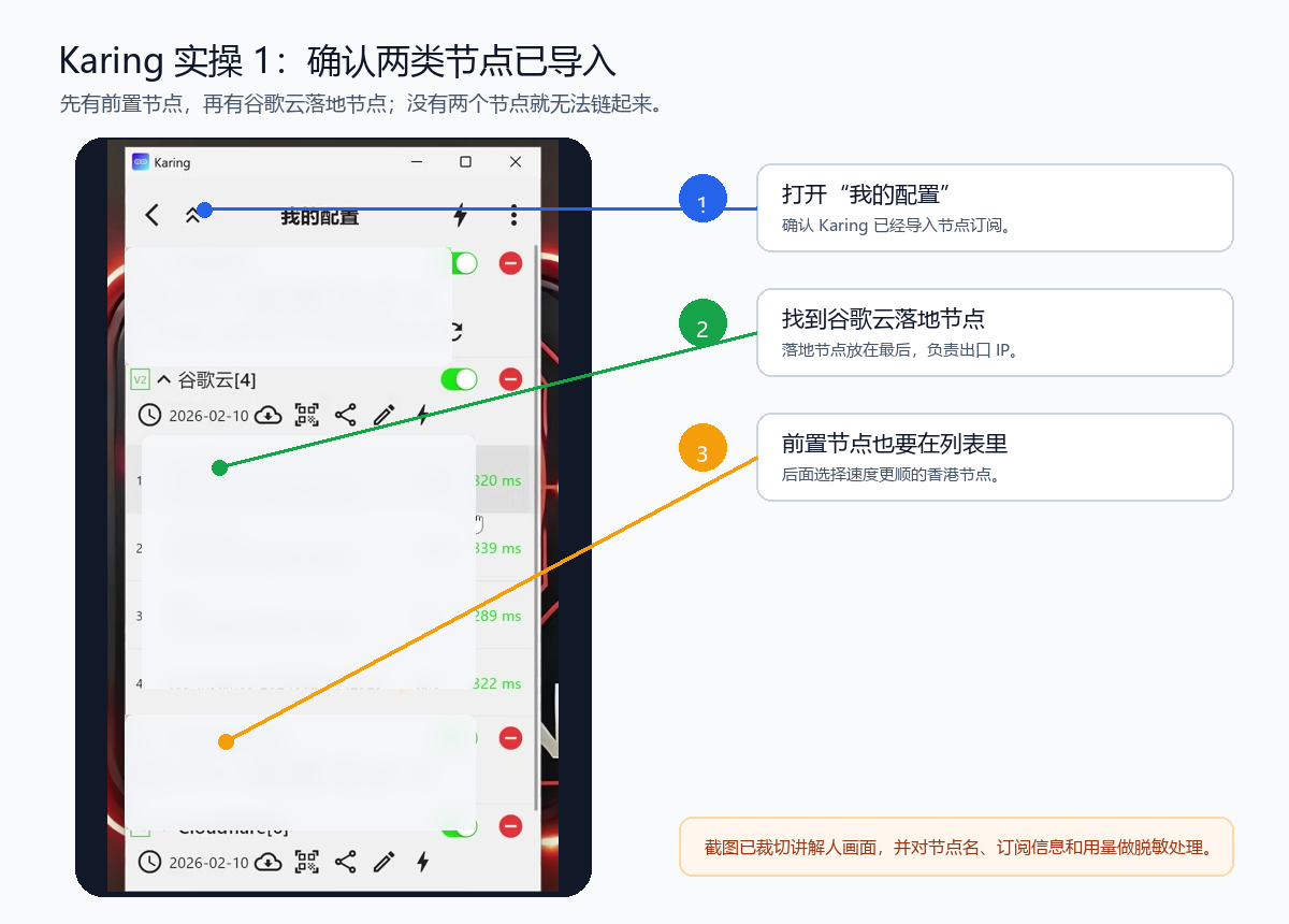 Karing 确认两类节点已导入