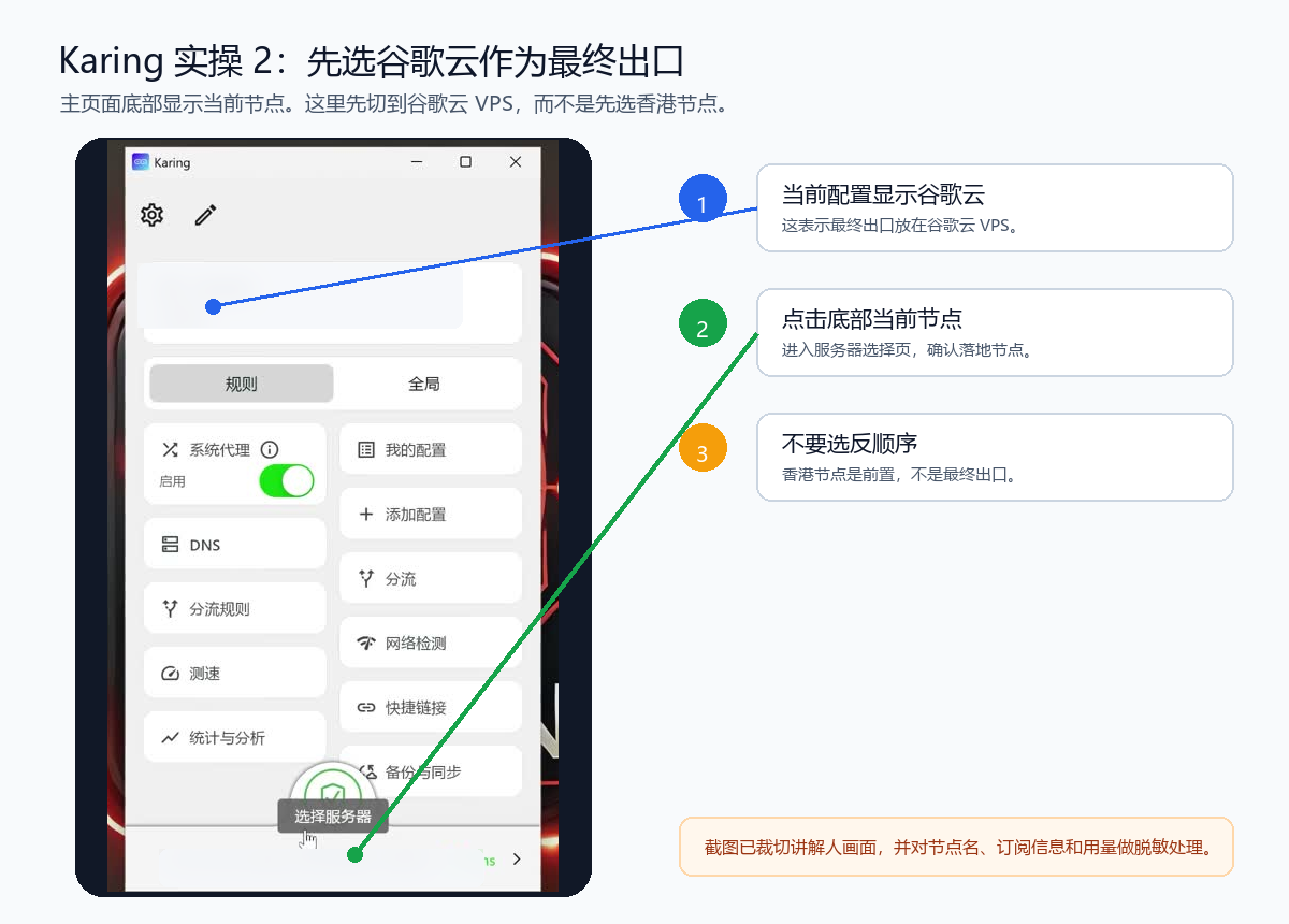 Karing 先选择谷歌云作为最终出口