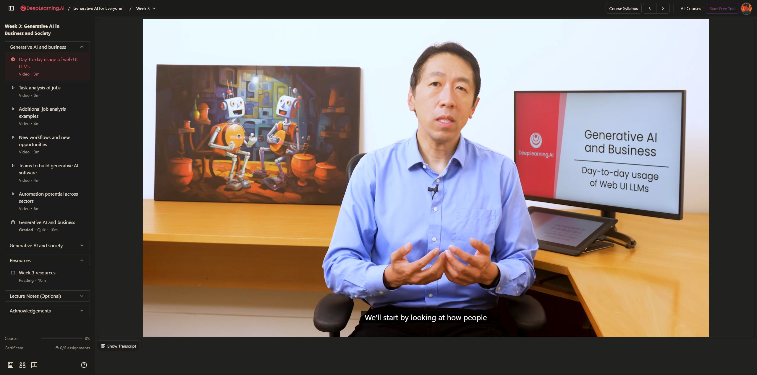 Coursera Subtitle Tuner subtitle at bottom when controls hidden