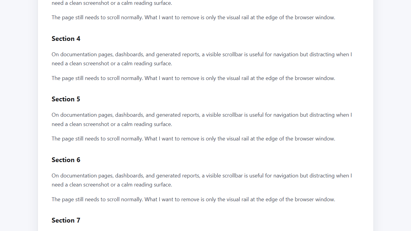 Hide Scrollbar after