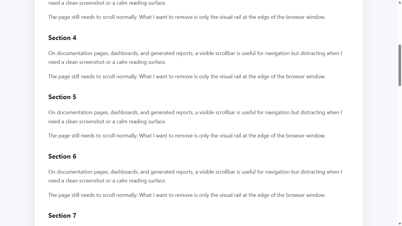 Hide Scrollbar before